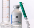 Skincare booster ampoule with syringe and measurement tool on a white background, Dr.cpu+ PDRN + Hyaluronic Booster Ampoule 30ml