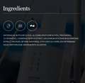 Ingredients list of a skincare product with a dark overlay, Round Lab 1025 Dokdo Toner 500ml