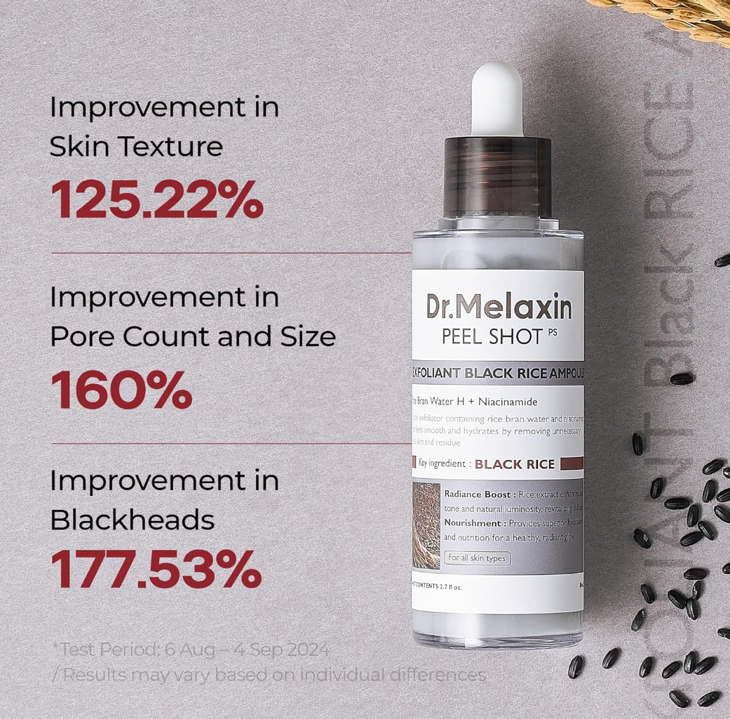 Dr.Melaxin PEEL SHOT EXFOLIATING BLACK RICE AMPOULE 80ml