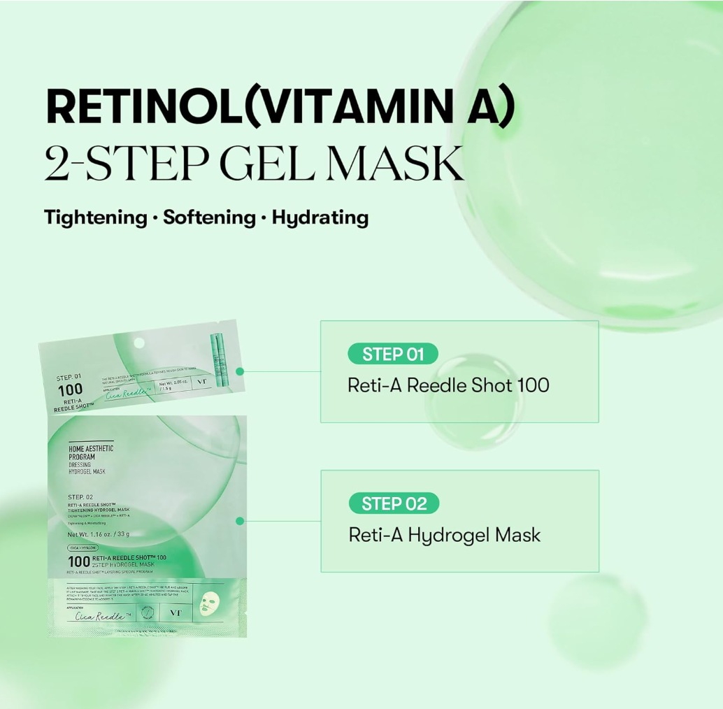 VT Reti-A Reedle Shot 100 Hydrogel Mask – Anti-Aging Retinol Mask (4 Sheets)