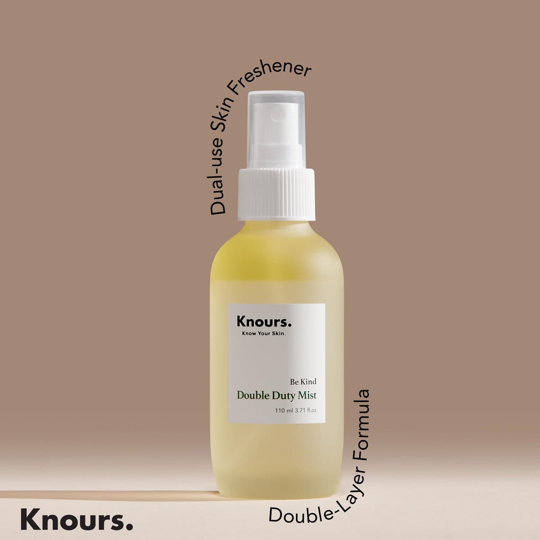 Knours skincare product bottle on a white background, Knours Hydrating Facial Mist with Jojoba Oil and Aloe Vera 110ml