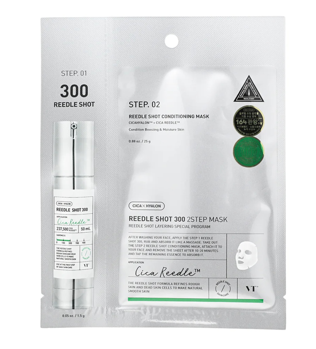 VT Mild Reedle Shot 100HL / 300HL / 700HL 2-Step Mask – Soothing & Hydrating Skin Recovery Care (1 Sheet)