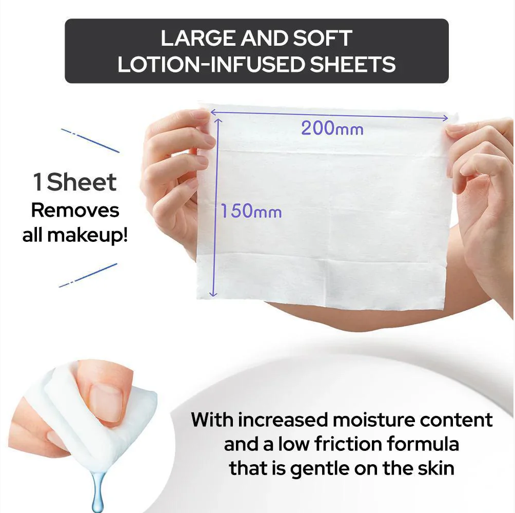 Packaging of Bifesta facial cleansing sheets with a woman's face on a white background, Bifesta Micellar Cleansing Sheet Bright up 46 sheets