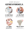 Instructions for using a skincare product with steps shown on a white background, Lindsay Calendula Modeling Mask Cup Pack 28g