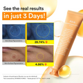 Promotional image of a skincare product with before-and-after results on skin, and text about visible results in 3 days, Abib Glutathione Creme Vita Tube 75ml