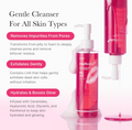 Pink cleanser bottle with pump and text on a white background, Medicube PDRN Hydrating Gel Cleanser 200ml