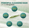 Product advertisement with text 'Powerful Cleansing Made with only mild ingredients' and a leaf graphic on a green background, Somebymi Miracle Cleansing Bar 106g