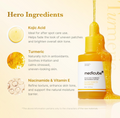 Medicube serum bottle with hero ingredients text and images on a light yellow background, Medicube Kojic Acid Turmeric Niacinamide Serum 30ml