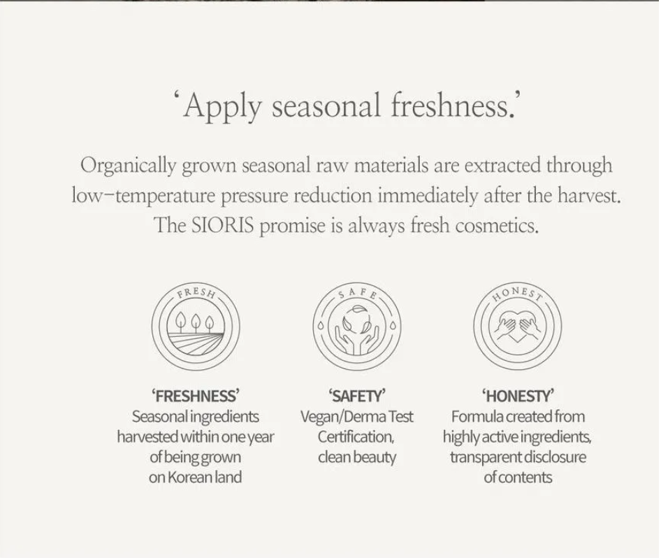 SIORIS cosmetic brand promise with icons and text on a white background, Sioris Deep In a Barrier Cream 50ml