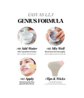 Instructions for using a skincare product with steps and images on a white background, Lindsay Lavender Modeling Mask Cup Pack 28g