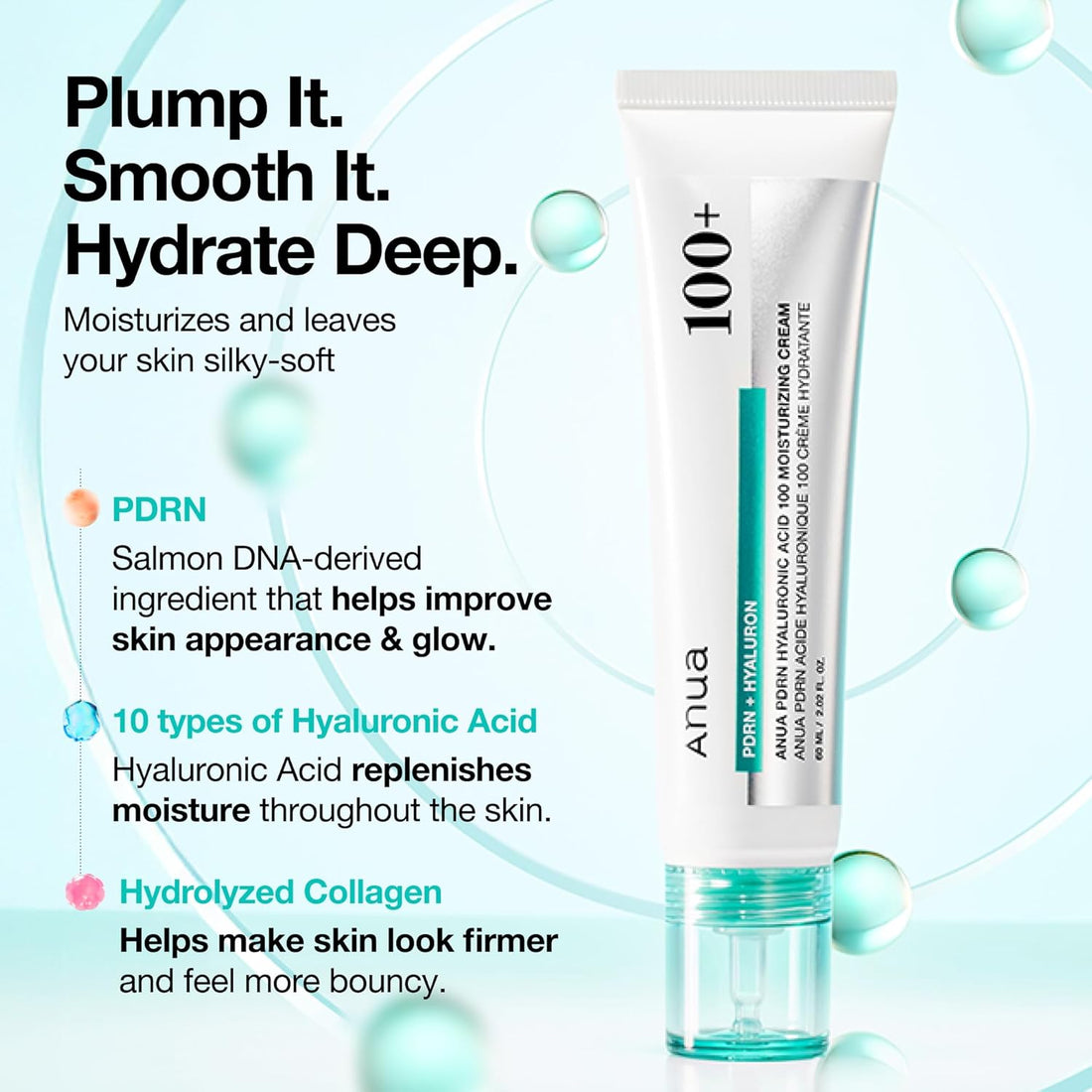 Anua PDRN Hyaluronic Acid 100 Moisturizing Cream 60ml