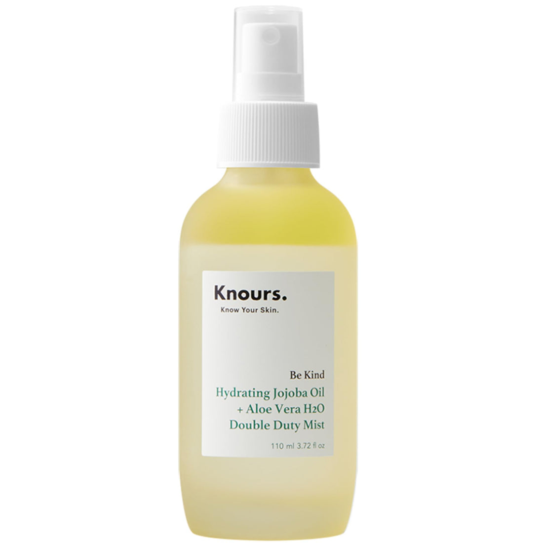 Knours skincare product bottle on a white background, Knours Hydrating Facial Mist with Jojoba Oil and Aloe Vera 110ml