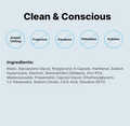 Product label with 'Clean & Conscious' certification and ingredient list on a light gray background, COSRX Low pH Niacinamide Micellar Cleansing Water 400ml