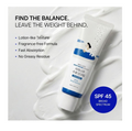 Skincare product with SPF 45 label on a white background, Round Lab Birch Juice Moisturizing UV Lock Sunscreen SPF45++++ 50ml