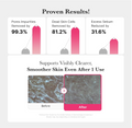 Bar graph showing skin improvement percentages with before and after images of skin texture, Medicube PDRN Hydrating Gel Cleanser 200ml