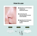 Instructions on how to use a skincare product with a close-up of a nose and text on a light blue background, Ilso Natural Mild Clear Nose Patch