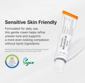 Dr. Altar Melaclear Cream tube with text about sensitive skin friendliness on a white background, Dr.Althea Melaclear Cream 20g