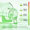 Green skincare product with text on benefits and clinical study details, Azelaic Acid 3 Cica Skin Clarifying Toner 250ml