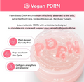 Vegan PDRN product with text about plant-based DNA and its benefits on a pink background, Abib PDRN Collagen Overnight Mask Face Firming Jelly (2.7fl oz / 80ml)