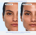 Before and after comparison of a Laneige Water Bank Aqua Facial product on a person's face, Laneige Water Bank Aqua Facial Serum 30ml