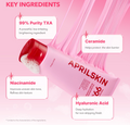 Aprilskin skincare product with key ingredients on a pink background, April Skin TXA Niacinamide 99 Deep Cleanser 120g