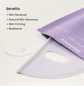 Skincare product with benefits listed on a light gray background, Biodance Rejuvenating Caviar PDRN Real Deep Mask 4 sheets
