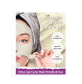 Person applying a face mask with text highlighting benefits on a white background, Lindsay Lavender Modeling Mask Cup Pack 28g