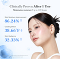Woman with skincare benefits displayed on a white background, Medicube Hyaluronic Moisturizing Capsule Cream 55g