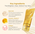 Skincare product with key ingredients listed on a light background, Medicube Kojic Acid Turmeric Night Wrapping Mask 75ml