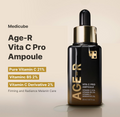 Medicube Age-R Vita C Pro Ampoule bottle with product details on a beige background, Medicube Age-R Vita C Pro Ampoule 20ml