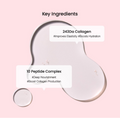 Cosmetic sheet mask with key ingredients labeled on a pink background, Biodance Collagen Cleansing Oil 200ml