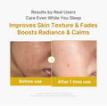 Before and after skin texture improvement with product use, on a white background, Medicube Kojic Acid Turmeric Night Wrapping Mask 75ml