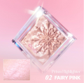 Prism highlighter with 'Fairy Pink' shade on a pink background, Clio Peism Highlighter 2 Fairy Pink 8g