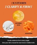Vitamin skincare ingredients with labels on an orange background, Lindsay Vitamin Modeling Mask Cup Pack 28g