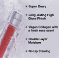 Lip gloss with text highlighting features on a snowy background, Muzigae Mansion Icy Glow 03 Sway