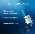 Purito skincare serum with key ingredients listed on a blue underwater background, Purito Seoul hydro Wave Deep Sea serum 60ml