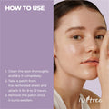 Instructions on how to use a patch with a close-up of a person's face and Isntree logo, ISNTREE Onion Newpair Spot Pach basic-24 patches