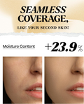 Advertisement for skincare product with text 'Seamless Coverage, Like Your Second Skin!' and moisture content +23.9%, Lindsay Calendula Modeling Mask Cup Pack 28g