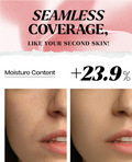 Advertisement for skincare product with text 'Seamless Coverage, Like Your Second Skin!' and moisture content increase, Lindsay Pearl Modeling Mask Cup Pack 28g