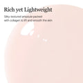 Silky-textured ampoule with collagen for skin care, on a light pink background, Round Lab Camellia Deep Collagen Firming Ampoule 30ml