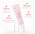 Pink eye cream tube with usage instructions on a white background, Medicube PDRN Pink Peptide Eye Cream 30ml