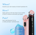 Two electronic devices with a blue cream container on a light blue background, Medicube Hyaluronic Ceramide Jelly Cream 50ml