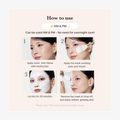 Instructions on how to use a facial mask with step-by-step guidance, Medicube Collagen Milk Toning Wrapping Mask 75ml