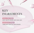 Pink collagen gel mask with text detailing key ingredients on a light pink background, Medicube PDRN Pink Collagen Gel Mask 4pcs