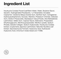 Ingredient list on a white background with Anua logo, Anua Heartleaf 70 Soothing Collagen Mask 4ea