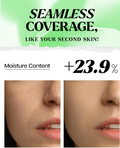 Advertisement for skincare product with text 'Seamless Coverage, Like Your Second Skin!' and moisture content increase, Lindsay Collagen Modeling Mask Cup Pack 28g