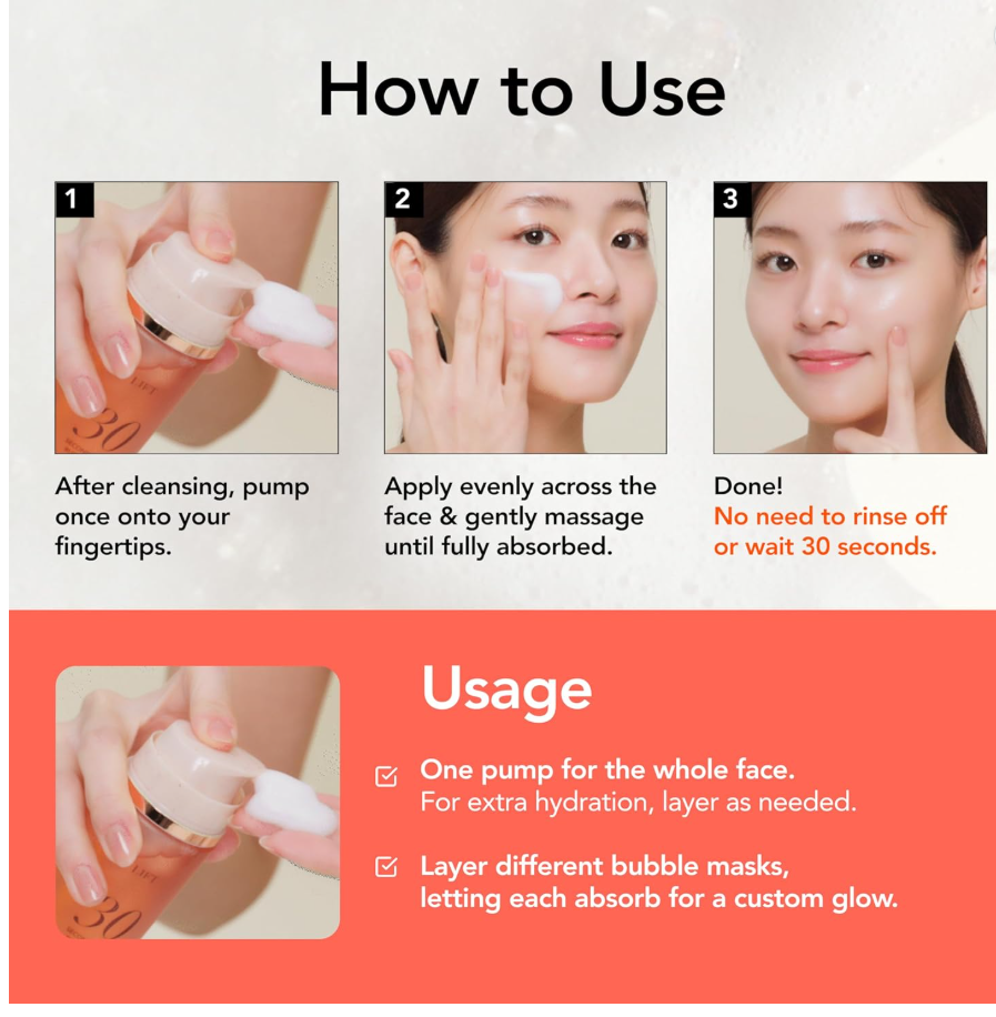 MENOKIN 30 Seconds Quick Bubble Mask BRIGHT Niacinamide 95ml