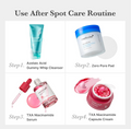 Skincare products with step-by-step instructions for a spot care routine on a white background, Medicube Azelacia Acid Niacinamide Deep Clean Foam Cleanser 120g