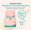 Advertisement for residue and fine dust removal with before and after effects on skin, Acwell Licorice pH Balancing Cleansing Toner 150ml