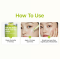 Instructions on how to use a facial serum with a bottle and application steps, Purito Azelaic Acid 10 Kojic Tea Tree Serum 30ml